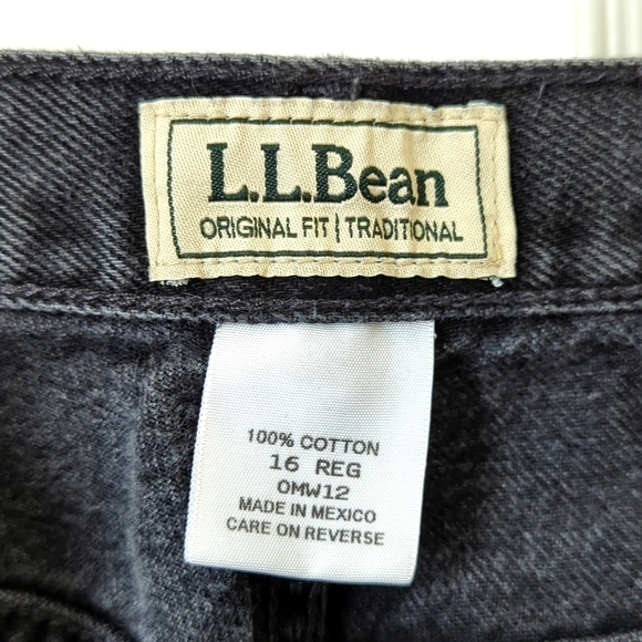 L.L. Bean 90's Vintage Original Fit Traditional High Rise Denim Jeans Black 16 - Picture 8 of 15
